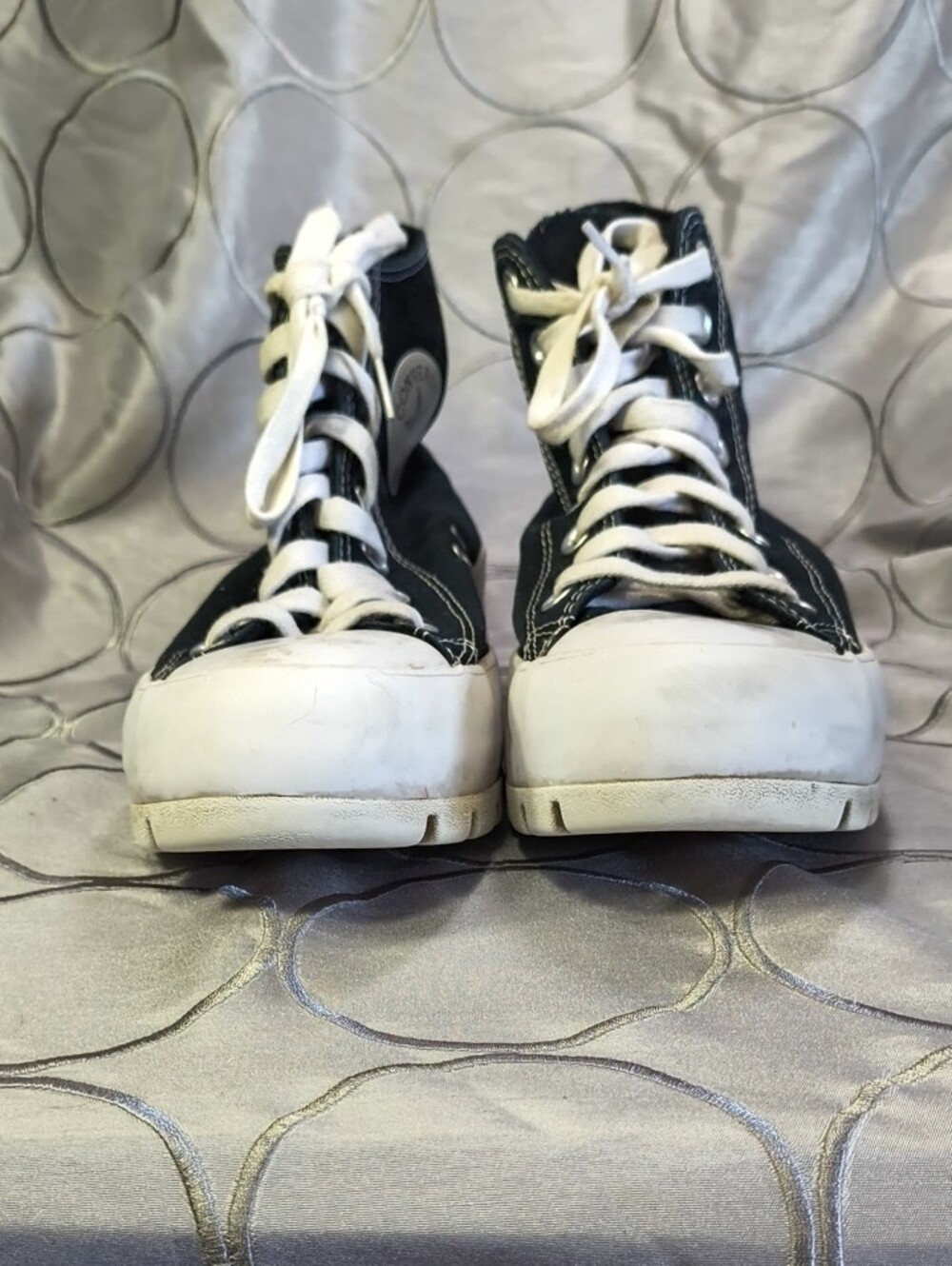 Converse Chunky Black White High Top Platform Sneaker Women's Size 9.5 C7 - Picture 3 of 7